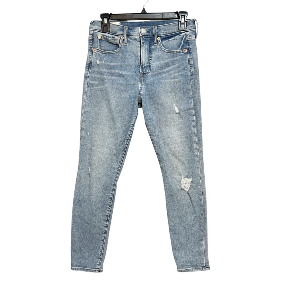 Gap High Rise True Skinny Light Wash Destroy Jeans Size 28/6 Petite